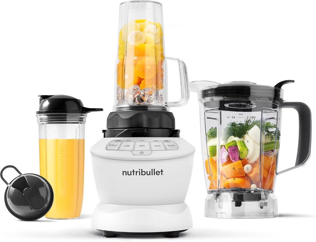 NutriBullet Full-Size Blender Combo 1200W with 64oz Pitcher and Single