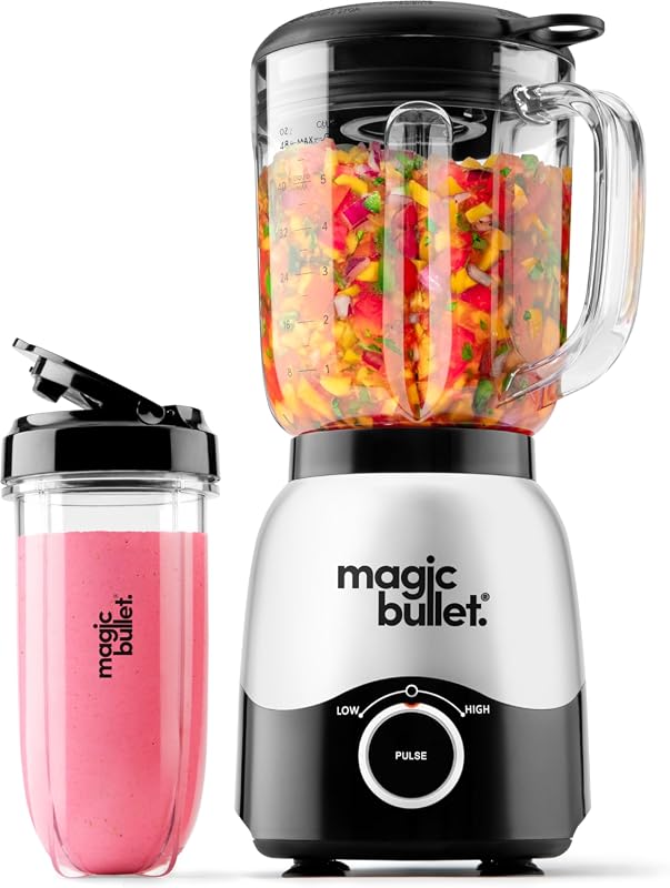 Magic Bullet Combo Blender 600W with 48oz Pitcher and To-Go Cup for Sm